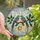 Art Lovers' Edge-to-Edge Tiffany Glass Jewel Tone Blue Orange Birds Holly Berry Frost Mosaic Stained Glass Suncatcher - 1