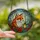 Art Lovers' Tiffany Stained Glass Fox Winter Forest Poinsettia Amber Red Jewel Tone Design Stained Glass Suncatcher - 2