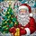 Christmas Enthusiasts Winking Santa Stained Glass Art with Festive Tree, Golden Gift Box, Jewel Tone Red Green Gold Blue Stained Glass Suncatcher - 7
