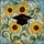 Graduation Celebrants' Tiffany Style Stained Glass Gold Tassel Cap Sunflowers Jewel Tone Mosaic Stained Glass Suncatcher - 7