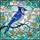 Nature Lovers' Detailed Blue Jay Tiffany Stained Glass Mosaic Vibrant Blue Amber Yellow Stained Glass Suncatcher - 7