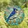 Nature Lovers' Detailed Blue Jay Tiffany Stained Glass Mosaic Vibrant Blue Amber Yellow Stained Glass Suncatcher - 4