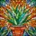 Art Lovers' Tiffany Stained Glass Succulent Emerald Teal Orange Intricate Sun Ray Leaf Mosaic Stained Glass Suncatcher - 7