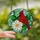 Nature Lovers' Vibrant Red Cardinal Stained Glass Mosaic Art with White Flower, Tiffany Jewel Tones Stained Glass Suncatcher - 2