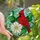Nature Lovers' Vibrant Red Cardinal Stained Glass Mosaic Art with White Flower, Tiffany Jewel Tones Stained Glass Suncatcher - 1