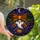 Halloween Enthusiasts' Intricate Tiffany Stained Glass Orange Bow, White Ghost & Jack-o'-Lantern with Mystical Purple Night Stained Glass Suncatcher - 1