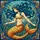 Fantasy Art Lovers' Intricate Stained Glass Mermaid Teal Blue Gold Orange Tiffany Style Mosaic Art Stained Glass Suncatcher - 7