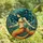 Fantasy Art Lovers' Intricate Stained Glass Mermaid Teal Blue Gold Orange Tiffany Style Mosaic Art Stained Glass Suncatcher - nyosh_p8d5