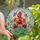 Nature Lovers' Vibrant Stained Glass Indian Paintbrush Floral Mosaic Blue Butterflies Luminous Sky Stained Glass Suncatcher - f14a8en56L