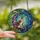 Cat Lovers' Intricate Tiffany Stained Glass Calico Cat Crescent Moon Jewel Tone Teal Purple Amber Edge-to-Edge Mosaic Stained Glass Suncatcher - 7W6jPs5-EZ