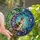 Cat Lovers' Intricate Tiffany Stained Glass Calico Cat Crescent Moon Jewel Tone Teal Purple Amber Edge-to-Edge Mosaic Stained Glass Suncatcher - ZXtHc-Gfwh