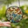 Art Enthusiasts' Vibrant Stained Glass Monarch & Morpho Butterflies with Daisy & Blossom Floral Mosaic in Jewel Tones Stained Glass Suncatcher - QGIQuB9c0j