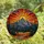 Nature Lovers' Dramatic Stained Glass Mountain Sunset Luminous Moon Jagged Peaks Evergreen Forest Fiery Tones Stained Glass Suncatcher - 4