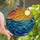 Art Lovers' Tiffany Stained Glass Radiant Sun Ocean Mosaic Vibrant Yellow Orange Teal Blue Purple Stained Glass Suncatcher - 1