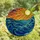 Art Lovers' Tiffany Stained Glass Radiant Sun Ocean Mosaic Vibrant Yellow Orange Teal Blue Purple Stained Glass Suncatcher - 4