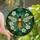 Nature Lovers' Vibrant Golden-Orange Bee Tiffany Stained Glass Floral Foliage Mosaic Stained Glass Suncatcher - 1