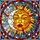 Art & Design Lovers' Tiffany Stained Glass Sun Moon Face Duality Mosaic White Orange Gold Blue Teal Jewel Tones Stained Glass Suncatcher - 7