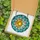Art Lovers' Glowing Orange Teal Blue Yellow Sun Moon Stained Glass Mosaic Pattern Stained Glass Suncatcher - 5