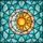Art Lovers' Glowing Orange Teal Blue Yellow Sun Moon Stained Glass Mosaic Pattern Stained Glass Suncatcher - 7