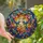 Nature Lovers' Luminous Tiffany Stained Glass Hummingbirds Golden Leaf Floral Mosaic Stained Glass Suncatcher - POZsCTRTPD