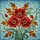 Botanical Art Lovers' Glowing Stained Glass Poppies Floral Teal Red Blue Mosaic Stained Glass Suncatcher - 7