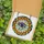 Mystic Art Lovers' Stained Glass Eye of Horus Geometric Mosaic Sunburst Deep Blue Purple Stained Glass Suncatcher - atNBye7HLw