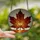 Autumn Enthusiasts' Tiffany Stained Glass Crimson Orange Golden Maple Leaf Mosaic Stained Glass Suncatcher - 2