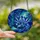 Celestial Art Lovers' Tiffany Stained Glass Blue Lotus Moon Cosmic Nebula Mosaic Stained Glass Suncatcher - 2