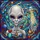 Sci-Fi & Alien Enthusiasts' Vibrant Tiffany Stained Glass Grey Alien UFO Cosmic Jewel Tone Mosaic Stained Glass Suncatcher - 7
