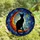 Cat Lovers' Tiffany Style Black Cat Crescent Moon Indigo Starry Night Stained Glass Mosaic Stained Glass Suncatcher - Emayg0c4Lk