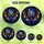 Gothic Style Admirers' Stained Glass Bat Amber Midnight Blue Purple Star Mosaic Stained Glass Suncatcher - 6