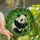 Panda Lovers' Jewel Tone Tiffany Stained Glass Baby Panda Emerald Green Bamboo Mosaic Art Stained Glass Suncatcher - -23JnqXNzO