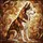 Dog Lovers' Rich Amber Stained Glass Husky Malamute Floral Swirl Mosaic Design Stained Glass Suncatcher - 7
