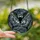 Nocturnal Art Enthusiasts' Intricate Stained Glass Bat Mosaic Black Grey Blue-Grey Nightscape Stained Glass Suncatcher - 2