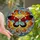 Art Lovers' Tiffany Style Stained Glass Moth Butterfly Red Blue Yellow Black Mosaic Art Stained Glass Suncatcher - 1