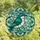 Art Lovers' Tiffany Glass Stylized Bird Iridescent White Teal Aquamarine Floral Mosaic Design Stained Glass Suncatcher - 4