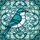 Art Lovers' Tiffany Glass Stylized Bird Iridescent White Teal Aquamarine Floral Mosaic Design Stained Glass Suncatcher - 7