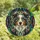 Dog Lovers' Tri-Color Merle Australian Shepherd Stained Glass Blue Eyes Vivid Turquoise Mosaic Stained Glass Suncatcher - ZHE2nnYQul