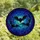Fantasy Art Enthusiasts Tiffany Stained Glass Bats Azure Blue Teal Moonlit Sky Mosaic Stained Glass Suncatcher - 4