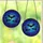 Fantasy Art Enthusiasts Tiffany Stained Glass Bats Azure Blue Teal Moonlit Sky Mosaic Stained Glass Suncatcher - 3