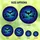 Fantasy Art Enthusiasts Tiffany Stained Glass Bats Azure Blue Teal Moonlit Sky Mosaic Stained Glass Suncatcher - 6
