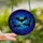 Fantasy Art Enthusiasts Tiffany Stained Glass Bats Azure Blue Teal Moonlit Sky Mosaic Stained Glass Suncatcher - 2