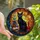 Mystical Cat Lovers' Tiffany Stained Glass Black Cat Potion Bottles Crescent Moon Intricate Jewel Tone Mosaic Stained Glass Suncatcher - n35GKBCLDI