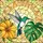 Nature Lovers' Teal Hummingbird Emerald Monstera Stained Glass Tropical Sun Mosaic Stained Glass Suncatcher - 7