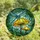 Nature Lovers' Tiffany Stained Glass Blue Dragonfly Yellow Mushroom Emerald Forest Jewel Tone Mosaic Stained Glass Suncatcher - N1q7JB3WXo