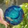 Ocean Enthusiasts' Vibrant Stained Glass Whale Turquoise Amber Deep Sea Coral Mosaic Art Stained Glass Suncatcher - 1