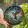 Nature Lovers' Intricate Stained Glass Hummingbird Floral Mosaic Jewel Tones Stained Glass Suncatcher - Q7srzp8rtv