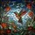 Nature Lovers' Intricate Stained Glass Hummingbird Floral Mosaic Jewel Tones Stained Glass Suncatcher - 7