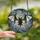 Fantasy Art Lovers' Vibrant Stained Glass Bat, Deep Red Heart, Cosmic Nebula Mosaic Pattern Stained Glass Suncatcher - 2