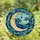 Celestial Art Lovers' Tiffany Stained Glass Pale Cream Teal Blue Moon Nebula Mosaic Stained Glass Suncatcher - 4